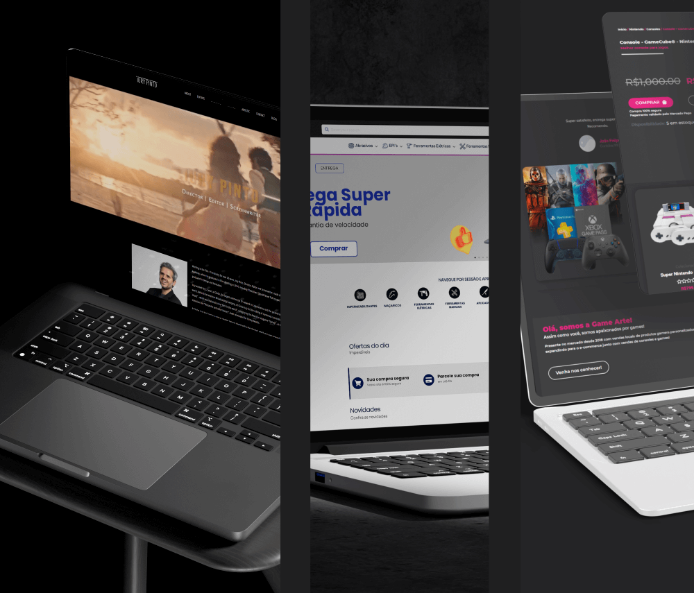 Banner com projetos de web sites desenvolvidos por Rodrigo Ciescielski